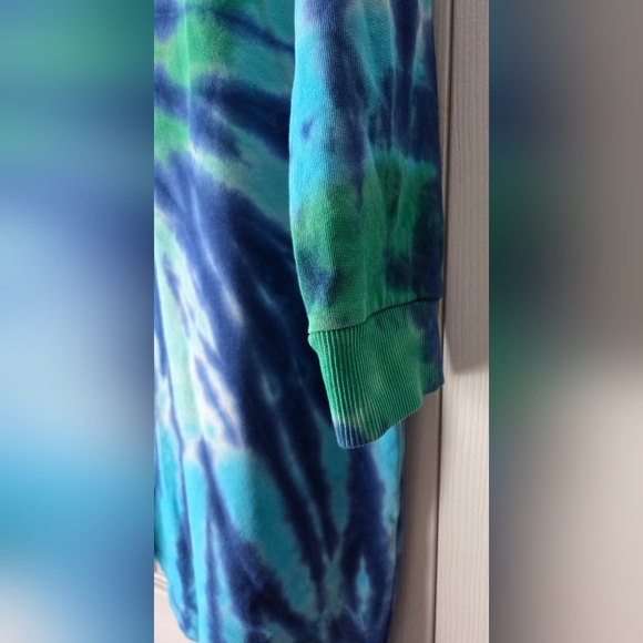 Tommy Hilfiger Blue & Green Spiral Tie-Dye Long Sleeve Dress - Picture 5 of 12